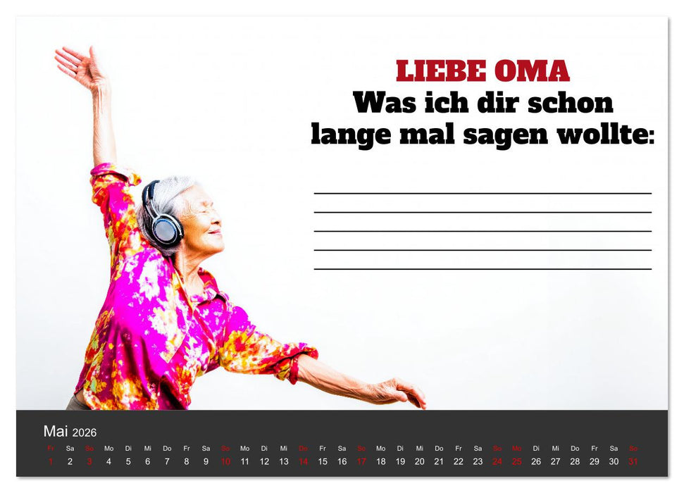 Kalender für Oma - Was ich dir sagen will (CALVENDO Wandkalender 2026)