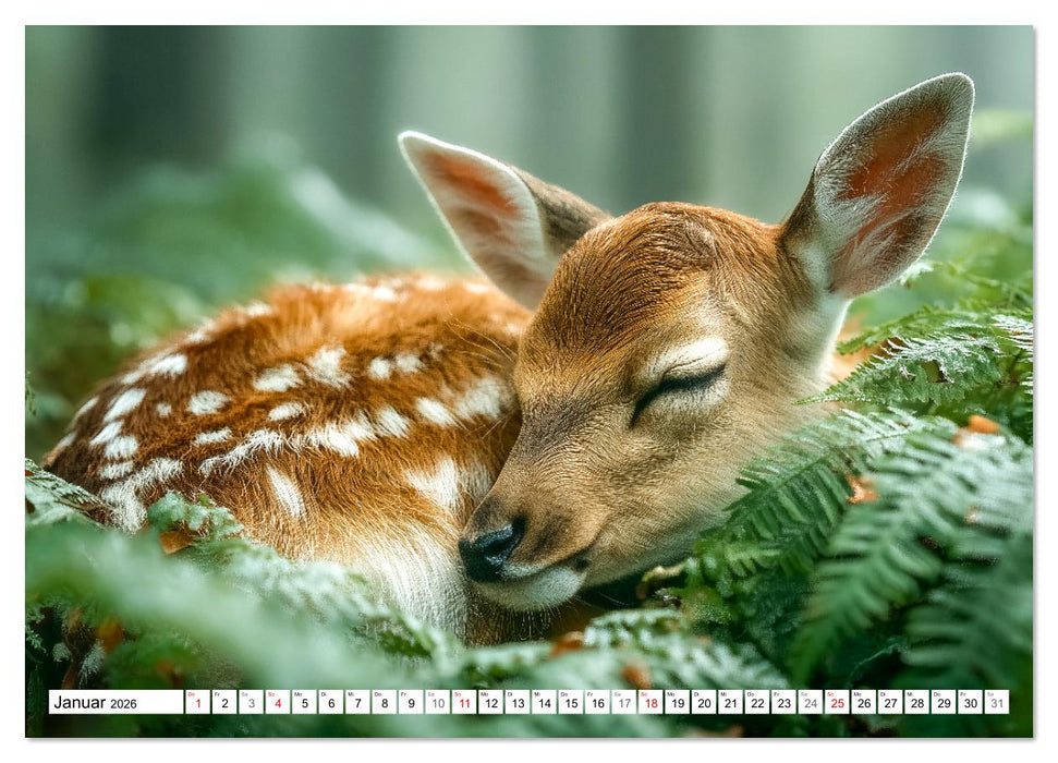 GUTE NACHT - Schlafende Tiere, traumhaft schön (CALVENDO Wandkalender 2026)