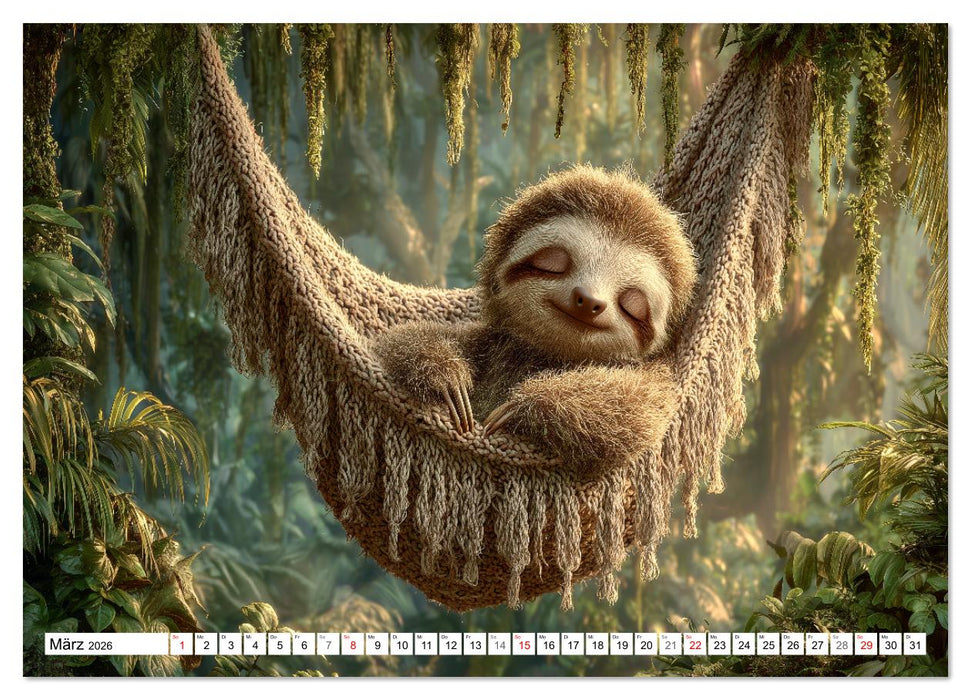 GUTE NACHT - Schlafende Tiere, traumhaft schön (CALVENDO Premium Wandkalender 2026)