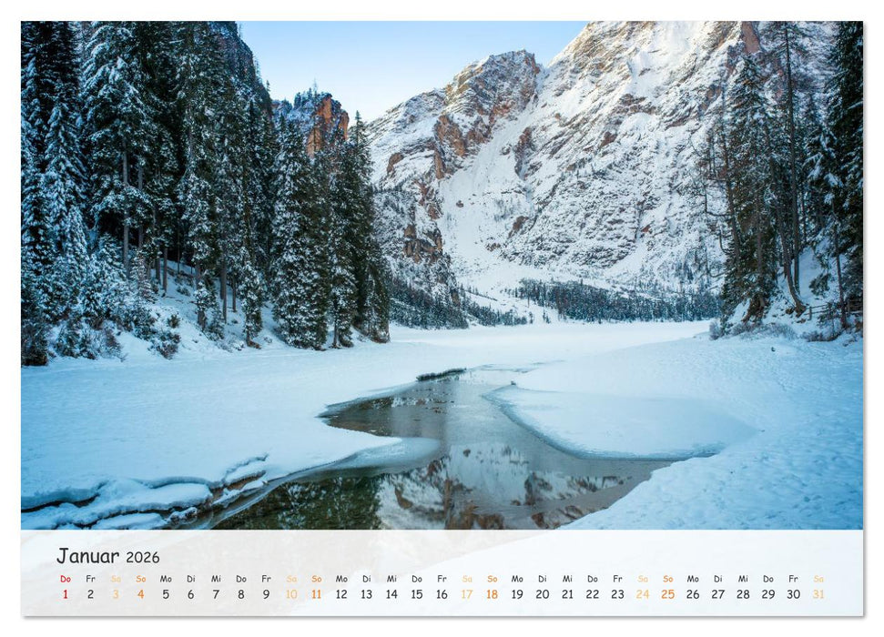 Pragser Wildsee - Traumziel in den Dolomiten (CALVENDO Premium Wandkalender 2026)