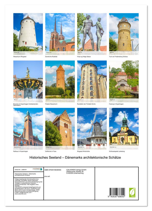 Historisches Seeland – Dänemarks architektonische Schätze (CALVENDO Premium Wandkalender 2026)