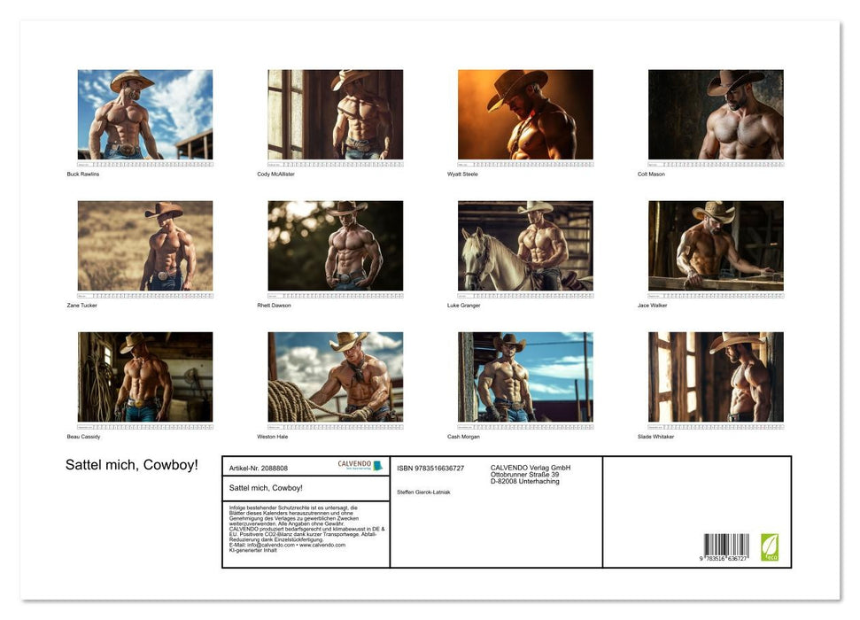 Sattel mich, Cowboy! (CALVENDO Wandkalender 2026)