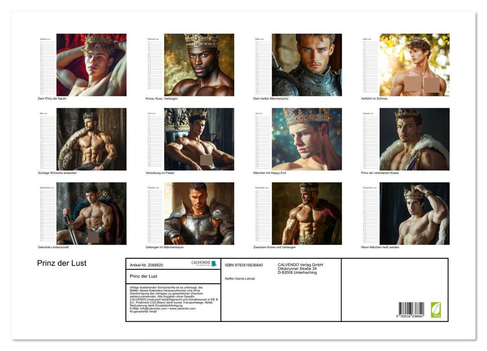 Prinz der Lust (CALVENDO Wandkalender 2026)