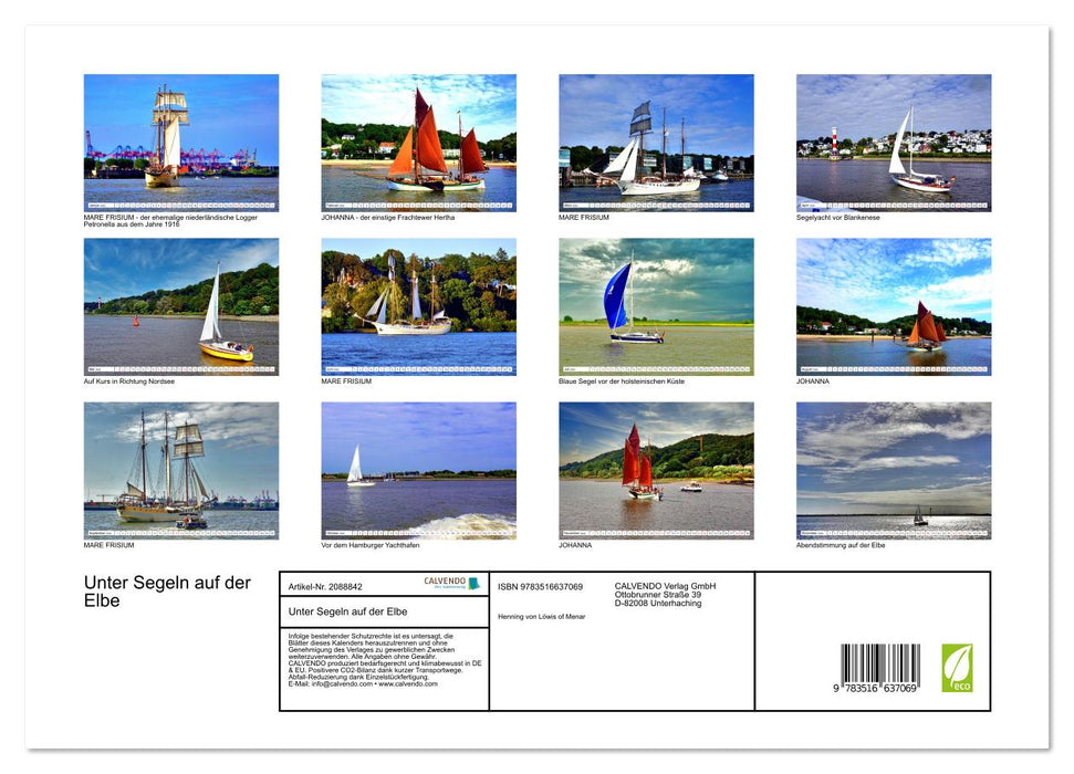 Unter Segeln auf der Elbe (CALVENDO Premium Wandkalender 2026)