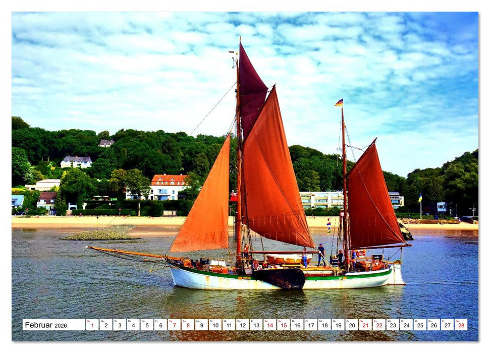 Unter Segeln auf der Elbe (CALVENDO Premium Wandkalender 2026)