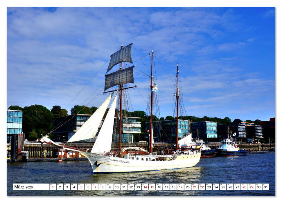 Unter Segeln auf der Elbe (CALVENDO Premium Wandkalender 2026)
