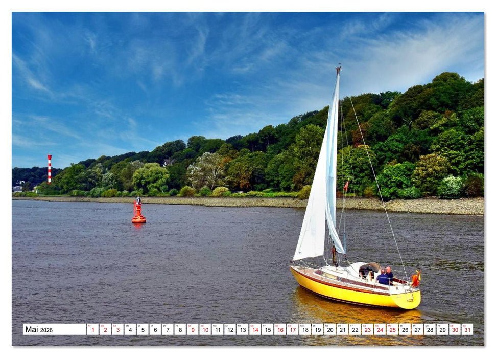 Unter Segeln auf der Elbe (CALVENDO Premium Wandkalender 2026)