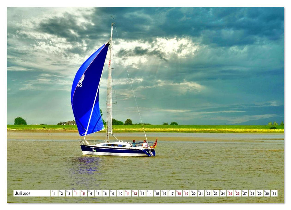 Unter Segeln auf der Elbe (CALVENDO Premium Wandkalender 2026)