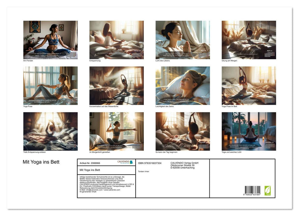 Mit Yoga ins Bett (CALVENDO Wandkalender 2026)