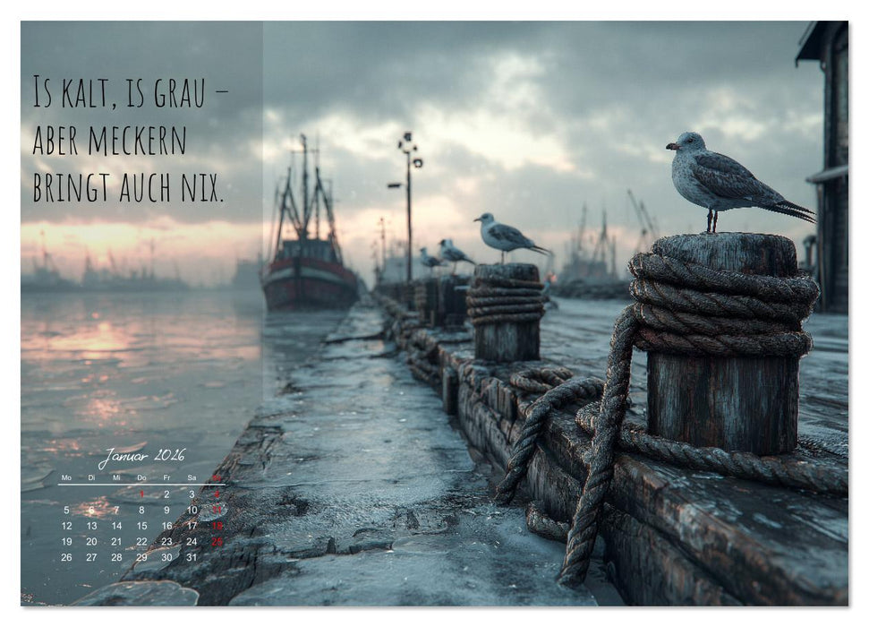 Moin Moin ist schon gesabbel - Norddeutscher Sprüche-Kalender (CALVENDO Wandkalender 2026)