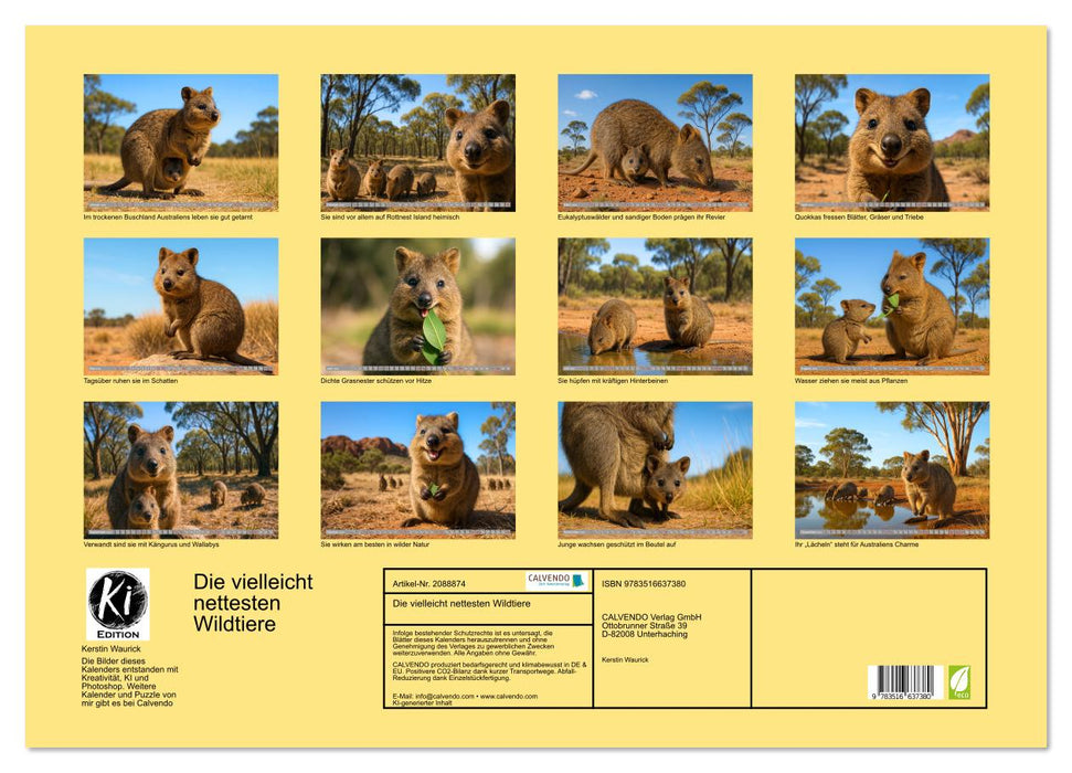 Die vielleicht nettesten Wildtiere (CALVENDO Wandkalender 2026)