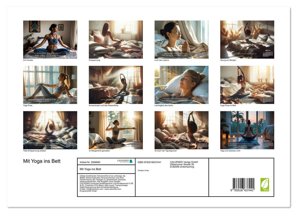 Mit Yoga ins Bett (CALVENDO Premium Wandkalender 2026)