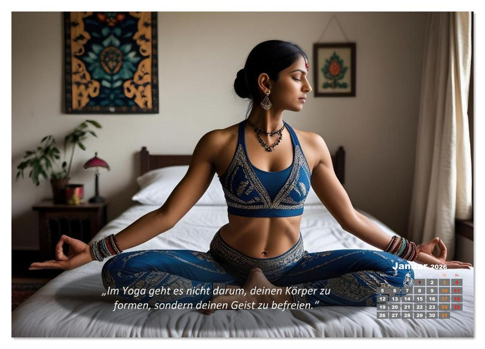 Mit Yoga ins Bett (CALVENDO Premium Wandkalender 2026)