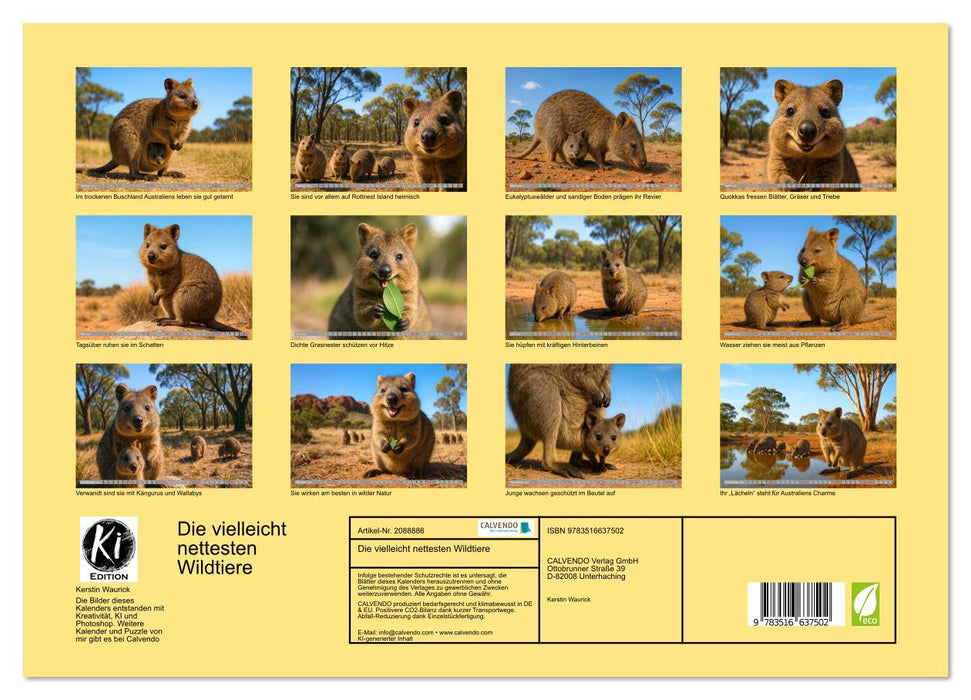 Die vielleicht nettesten Wildtiere (CALVENDO Premium Wandkalender 2026)