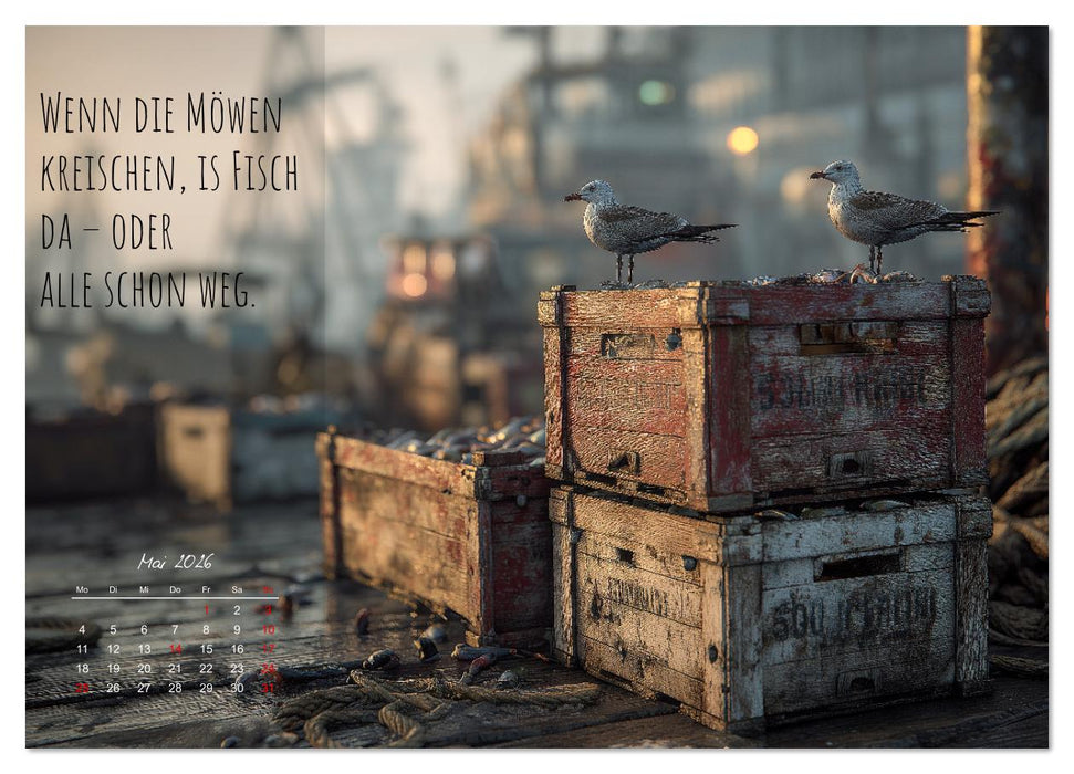 Moin Moin ist schon gesabbel - Norddeutscher Sprüche-Kalender (CALVENDO Premium Wandkalender 2026)