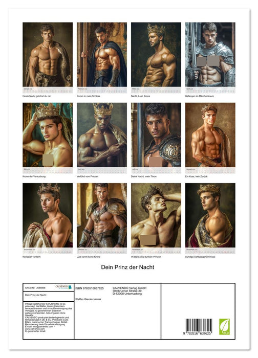 Dein Prinz der Nacht (CALVENDO Premium Wandkalender 2026)