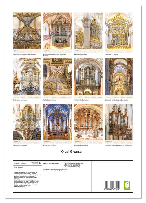 Orgel Giganten (CALVENDO Premium Wandkalender 2026)
