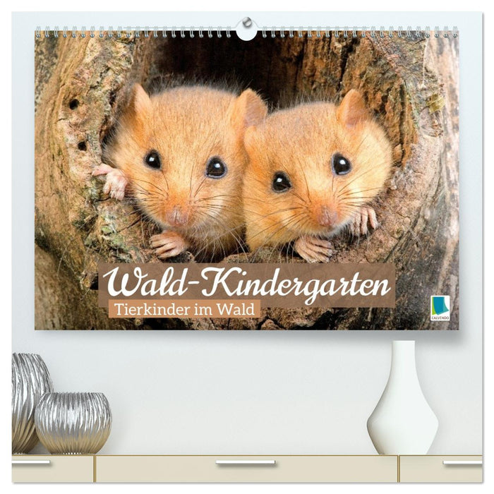 Wald-Kindergarten: Tierkinder im Wald (CALVENDO Premium Wandkalender 2026)