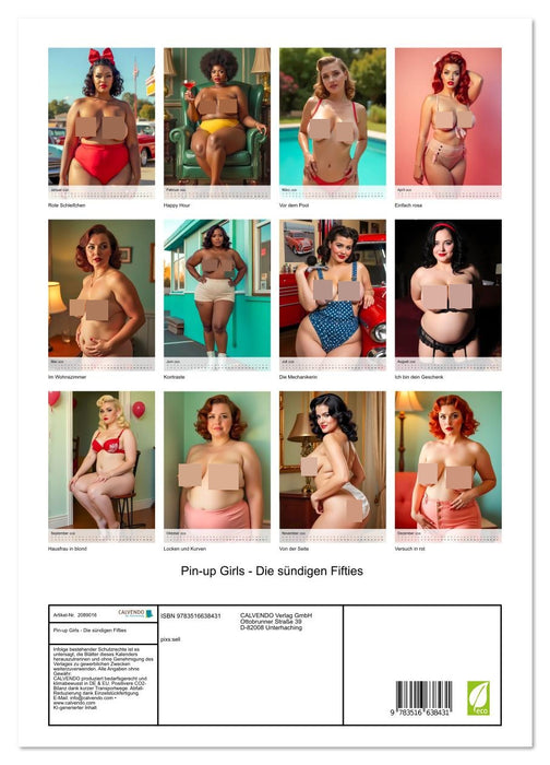 Pin-up Girls - Die sündigen Fifties (CALVENDO Premium Wandkalender 2026)