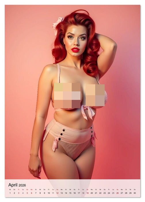 Pin-up Girls - Die sündigen Fifties (CALVENDO Premium Wandkalender 2026)