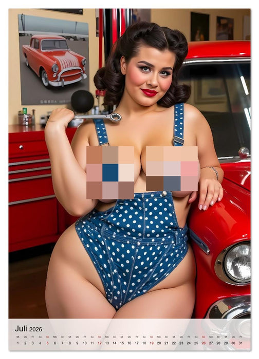 Pin-up Girls - Die sündigen Fifties (CALVENDO Premium Wandkalender 2026)