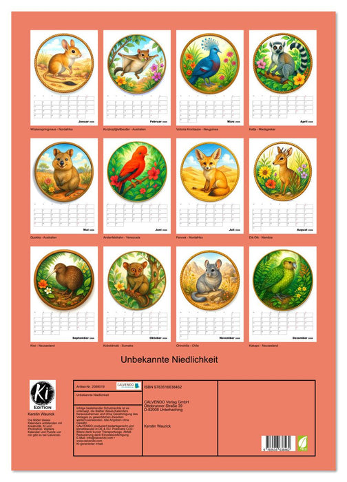 Unbekannte Niedlichkeit (CALVENDO Wandkalender 2026)