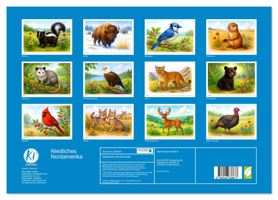 Niedliches Nordamerika (CALVENDO Premium Wandkalender 2026)