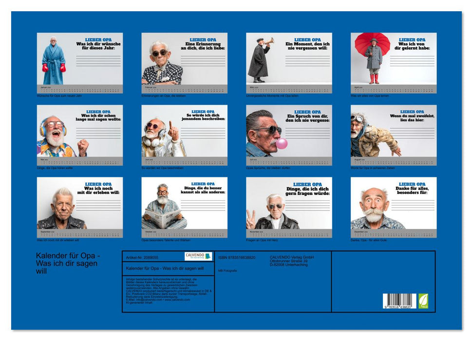 Kalender für Opa - Was ich dir sagen will (CALVENDO Wandkalender 2026)