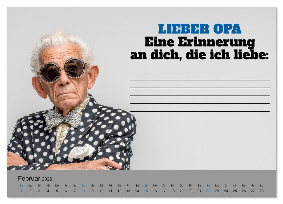 Kalender für Opa - Was ich dir sagen will (CALVENDO Wandkalender 2026)