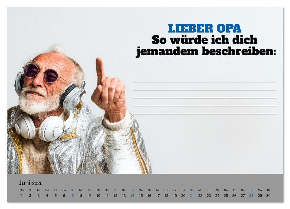 Kalender für Opa - Was ich dir sagen will (CALVENDO Wandkalender 2026)