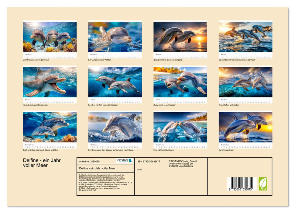 Delfine - ein Jahr voller Meer (CALVENDO Premium Wandkalender 2026)