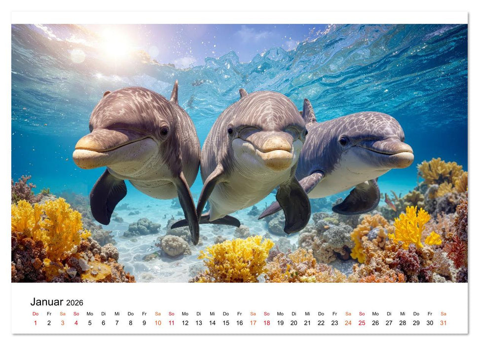 Delfine - ein Jahr voller Meer (CALVENDO Premium Wandkalender 2026)