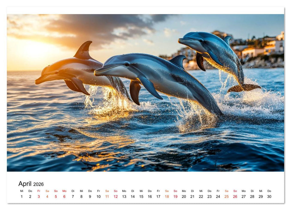 Delfine - ein Jahr voller Meer (CALVENDO Premium Wandkalender 2026)