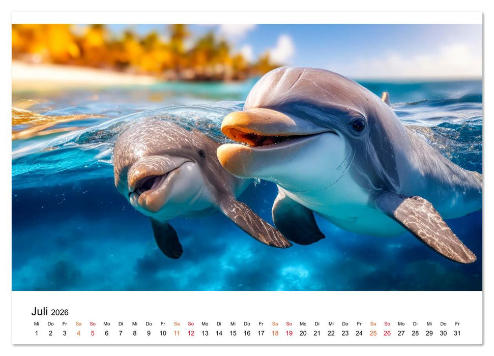 Delfine - ein Jahr voller Meer (CALVENDO Premium Wandkalender 2026)