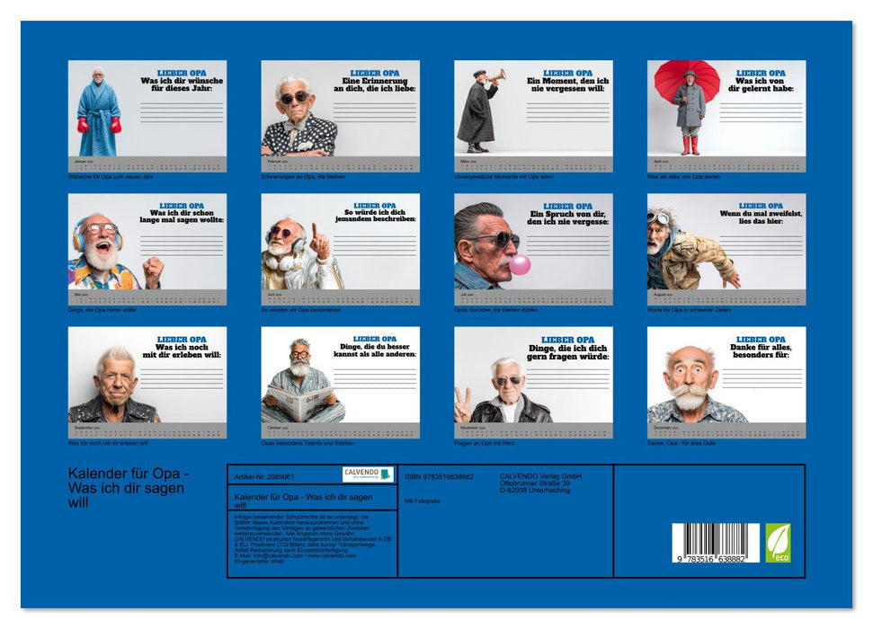 Kalender für Opa - Was ich dir sagen will (CALVENDO Premium Wandkalender 2026)