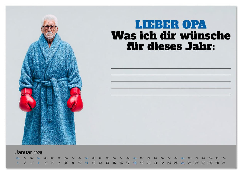 Kalender für Opa - Was ich dir sagen will (CALVENDO Premium Wandkalender 2026)
