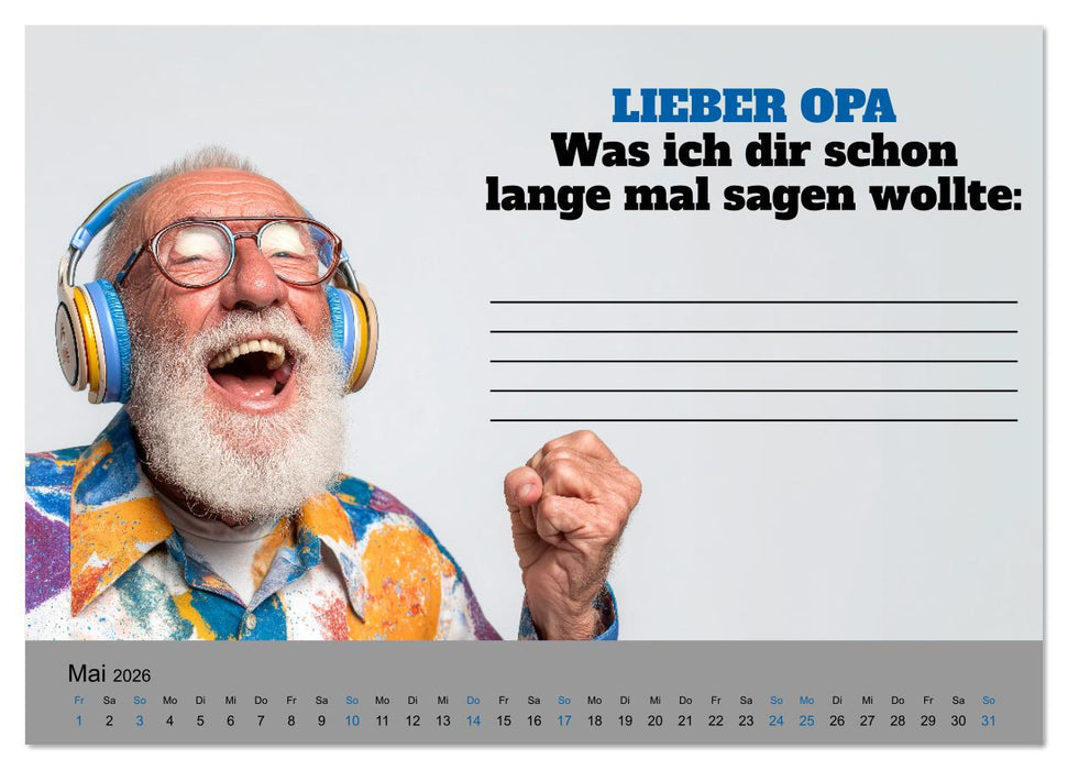 Kalender für Opa - Was ich dir sagen will (CALVENDO Premium Wandkalender 2026)