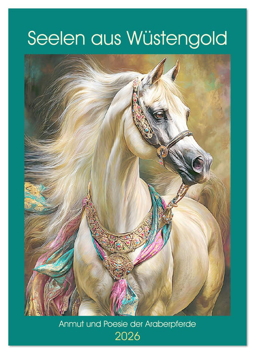 Seelen aus Wüstengold. Anmut und Poesie der Araberpferde (CALVENDO Wandkalender 2026)