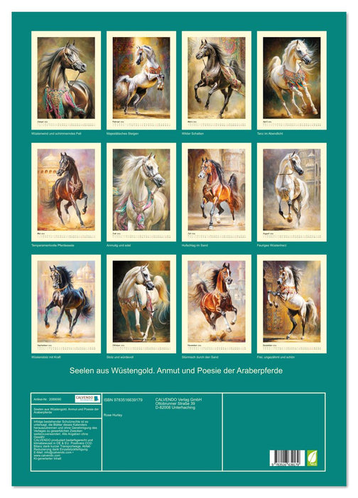 Seelen aus Wüstengold. Anmut und Poesie der Araberpferde (CALVENDO Wandkalender 2026)