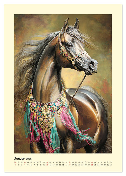 Seelen aus Wüstengold. Anmut und Poesie der Araberpferde (CALVENDO Wandkalender 2026)