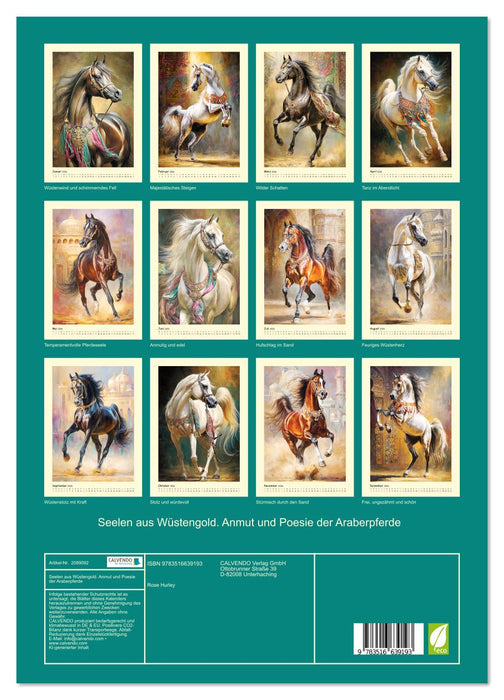 Seelen aus Wüstengold. Anmut und Poesie der Araberpferde (CALVENDO Premium Wandkalender 2026)