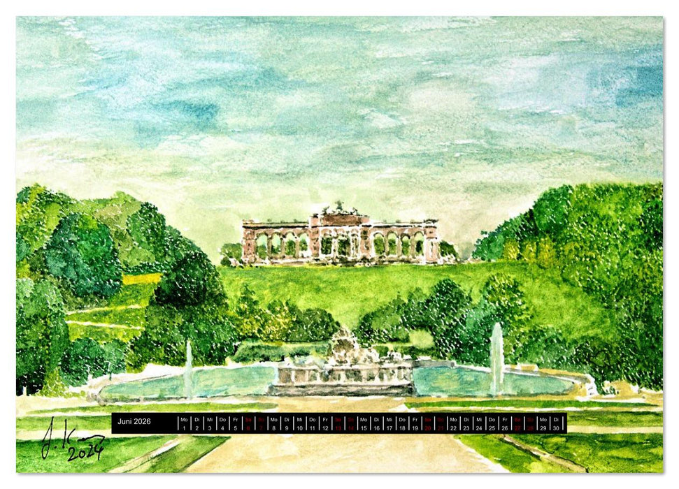 Wien in stillen Aquarellen (CALVENDO Wandkalender 2026)