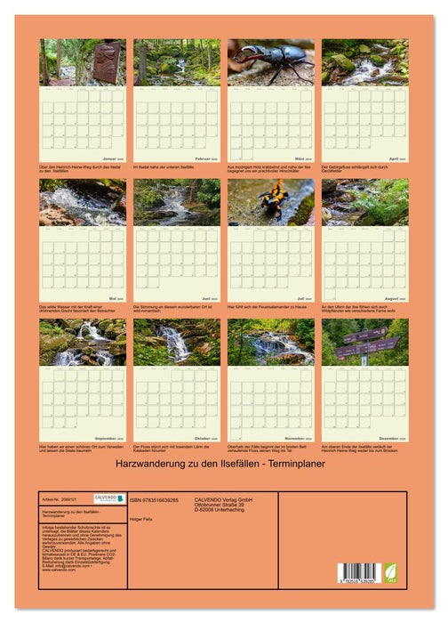 Harzwanderung zu den Ilsefällen - Terminplaner (CALVENDO Wandkalender 2026)