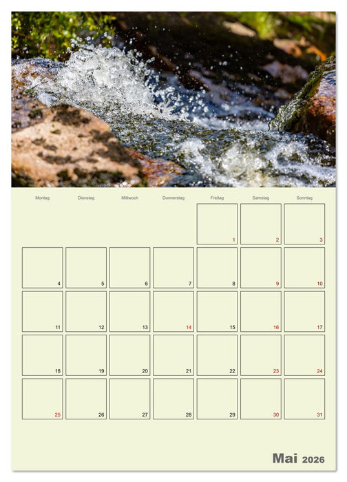 Harzwanderung zu den Ilsefällen - Terminplaner (CALVENDO Wandkalender 2026)