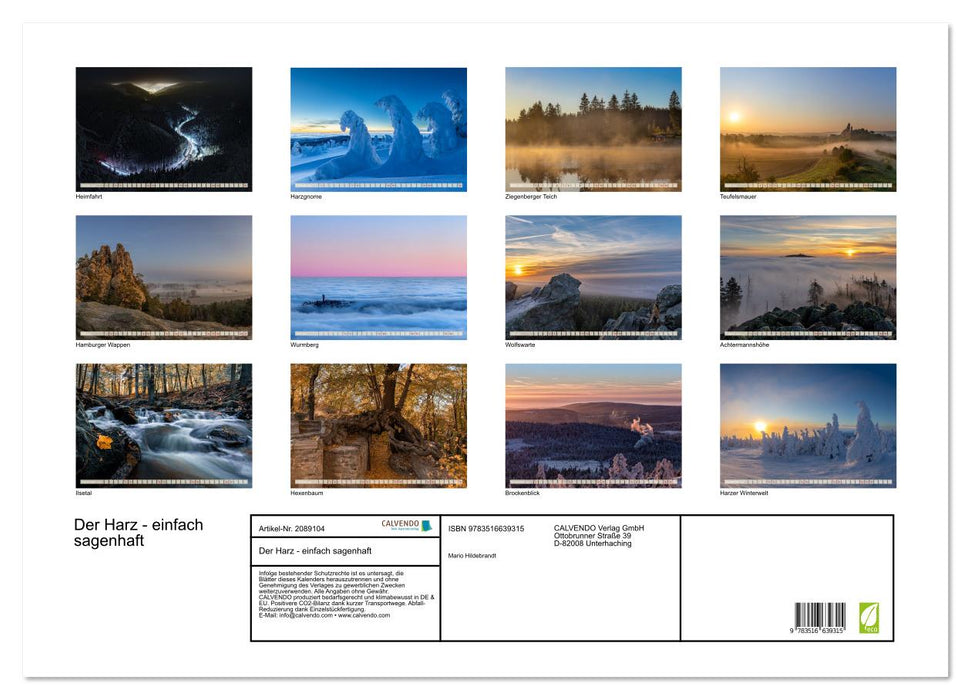 Der Harz - einfach sagenhaft (CALVENDO Wandkalender 2026)