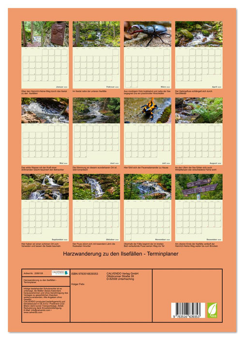 Harzwanderung zu den Ilsefällen - Terminplaner (CALVENDO Premium Wandkalender 2026)