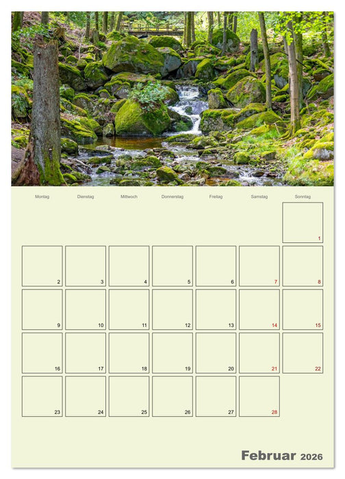 Harzwanderung zu den Ilsefällen - Terminplaner (CALVENDO Premium Wandkalender 2026)