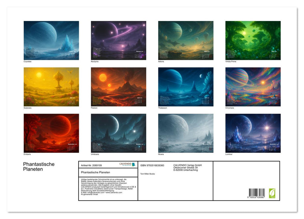 Phantastische Planeten (CALVENDO Wandkalender 2026)