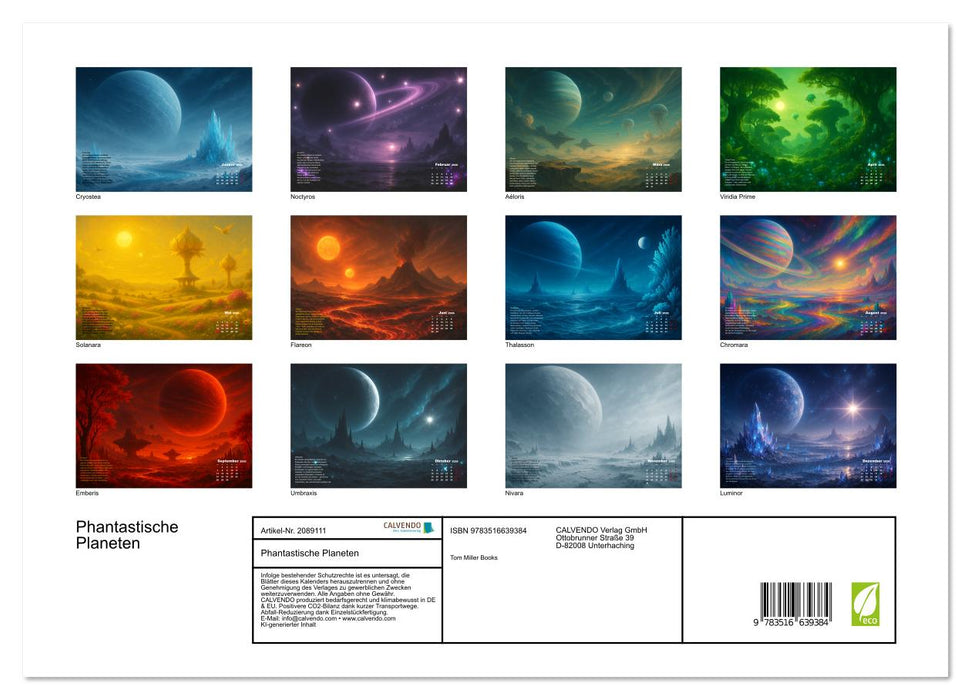 Phantastische Planeten (CALVENDO Premium Wandkalender 2026)