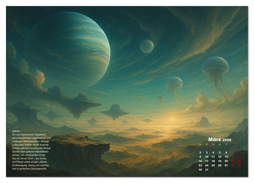 Phantastische Planeten (CALVENDO Premium Wandkalender 2026)